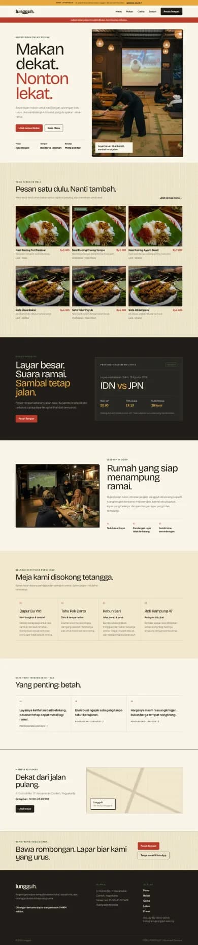Suasana tempat makan yang hangat